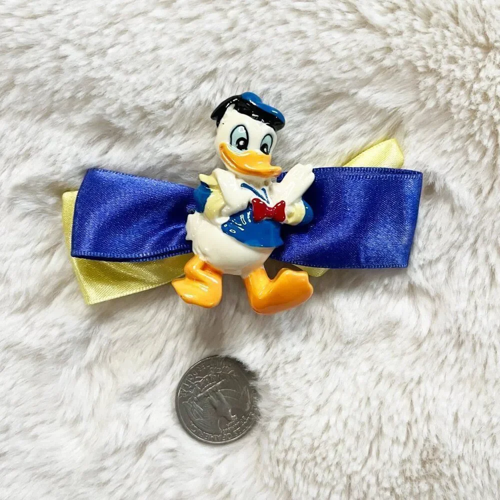 🔮 5/$25 Disney Vintage Hand Painted Donald Duck Hair‎ Barrette